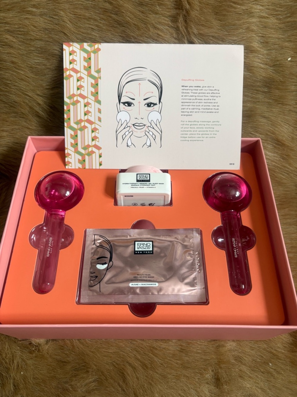 Erno Laszlo Bright Pink Facial Cupping Set with Coral Tray